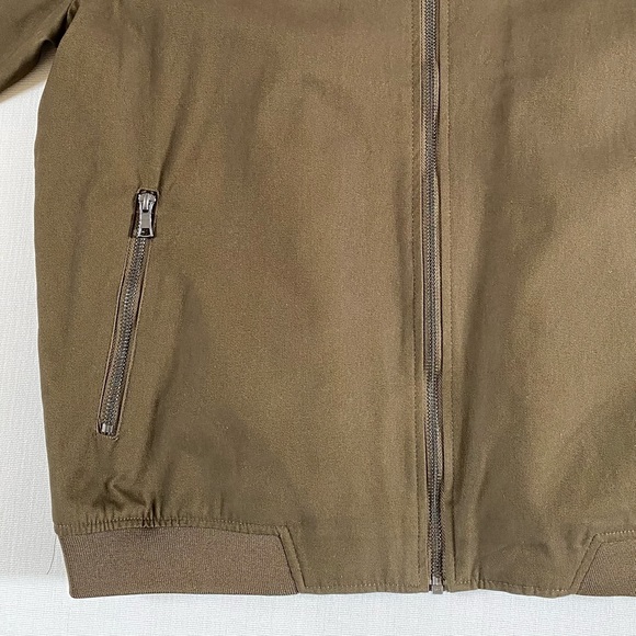 TOPMAN LIGHTWEIGHT MEN'S BOMBER JACKET OLIVE/KHAKI, 100% COTTON, SIZE LARGE NWOT - Picture 9 of 15